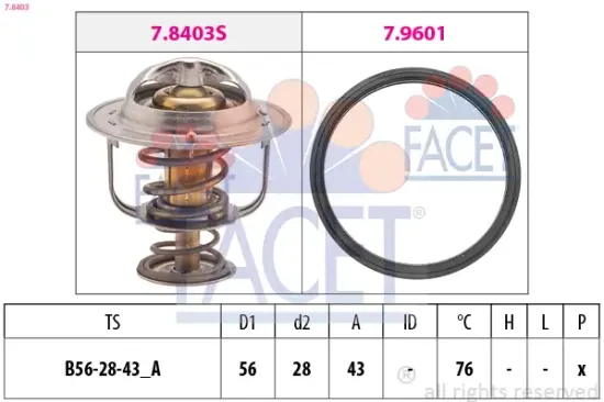 Thermostat, Kühlmittel FACET 7.8403 Bild Thermostat, Kühlmittel FACET 7.8403