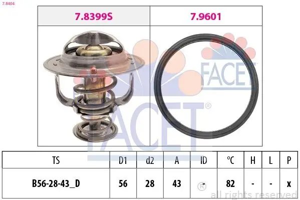 Thermostat, Kühlmittel FACET 7.8404