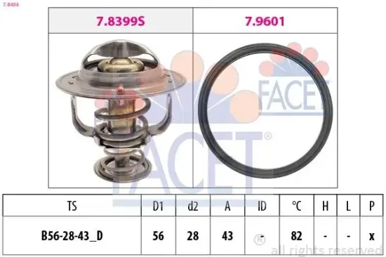 Thermostat, Kühlmittel FACET 7.8404 Bild Thermostat, Kühlmittel FACET 7.8404