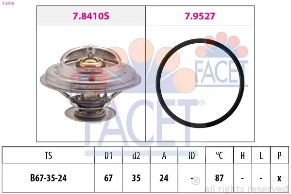 Thermostat, Kühlmittel FACET 7.8410