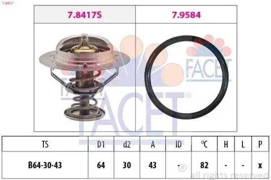 Thermostat, Kühlmittel FACET 7.8417 Bild Thermostat, Kühlmittel FACET 7.8417