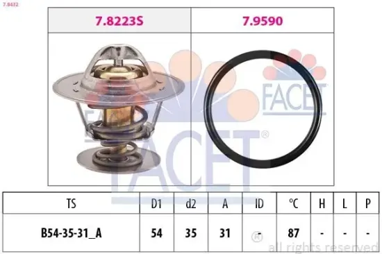 Thermostat, Kühlmittel FACET 7.8432 Bild Thermostat, Kühlmittel FACET 7.8432