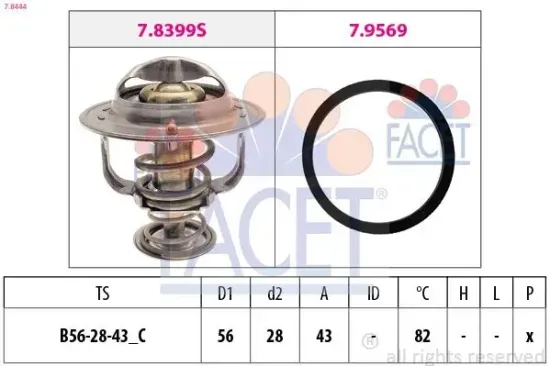 Thermostat, Kühlmittel FACET 7.8444 Bild Thermostat, Kühlmittel FACET 7.8444