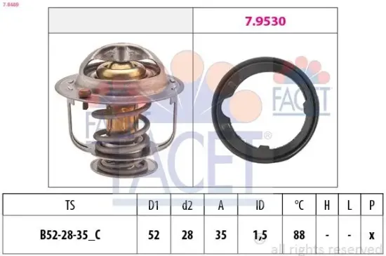 Thermostat, Kühlmittel FACET 7.8489 Bild Thermostat, Kühlmittel FACET 7.8489