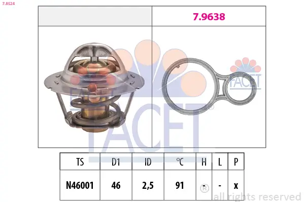 Thermostat, Kühlmittel FACET 7.8524