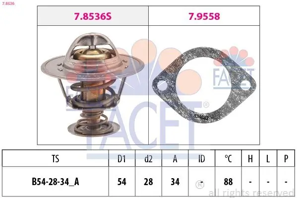 Thermostat, Kühlmittel FACET 7.8536