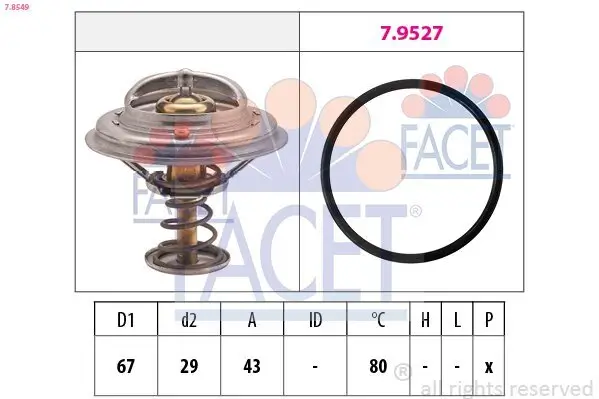 Thermostat, Kühlmittel FACET 7.8549