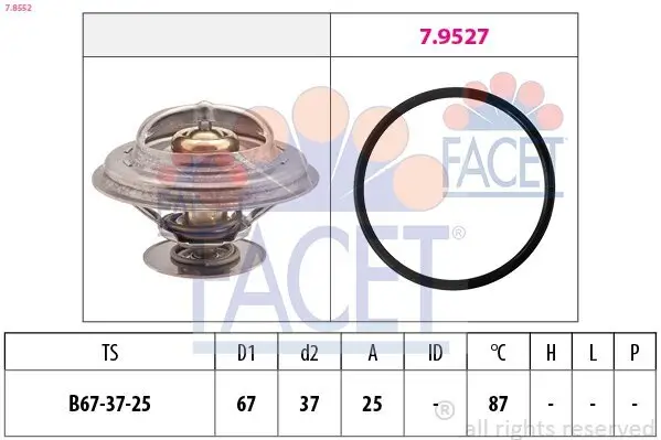 Thermostat, Kühlmittel FACET 7.8552