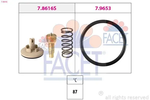 Thermostat, Kühlmittel FACET 7.8616