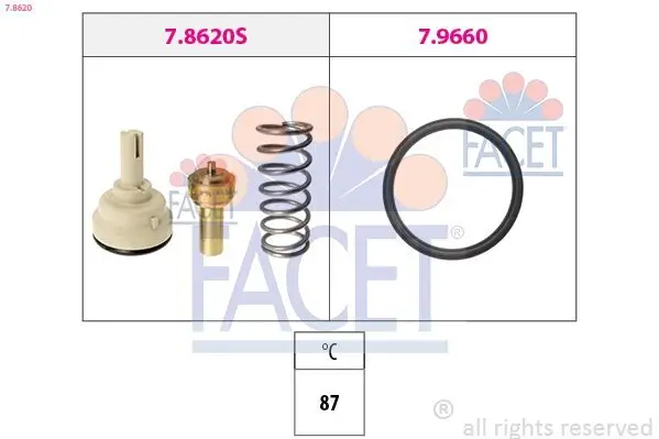 Thermostat, Kühlmittel FACET 7.8620