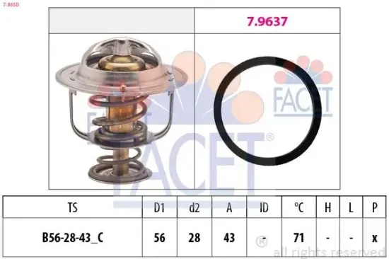 Thermostat, Kühlmittel FACET 7.8650 Bild Thermostat, Kühlmittel FACET 7.8650