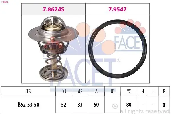 Thermostat, Kühlmittel FACET 7.8674