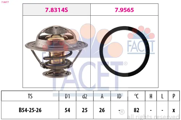 Thermostat, Kühlmittel FACET 7.8677