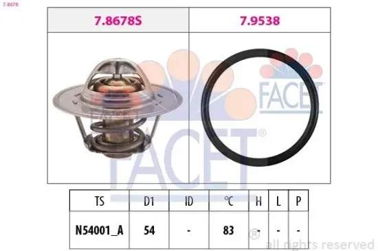 Thermostat, Kühlmittel FACET 7.8678 Bild Thermostat, Kühlmittel FACET 7.8678