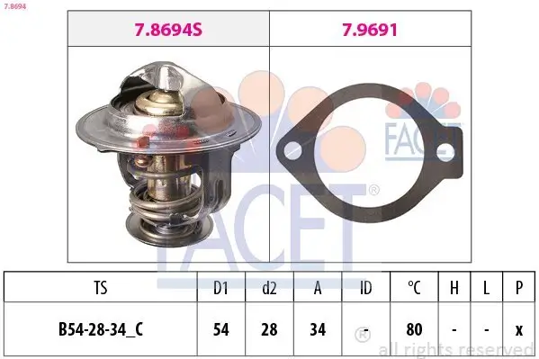 Thermostat, Kühlmittel FACET 7.8694