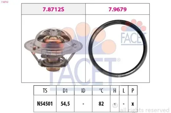 Thermostat, Kühlmittel FACET 7.8712 Bild Thermostat, Kühlmittel FACET 7.8712