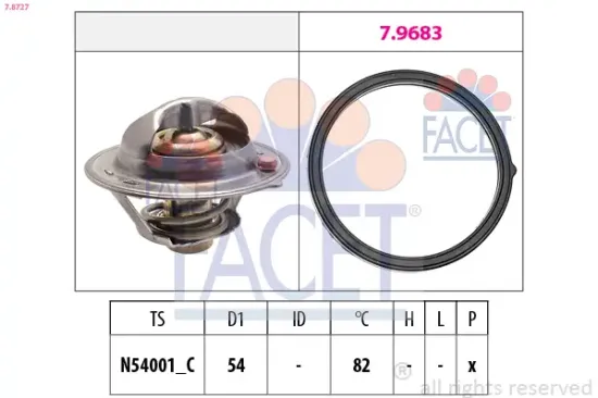 Thermostat, Kühlmittel FACET 7.8727 Bild Thermostat, Kühlmittel FACET 7.8727