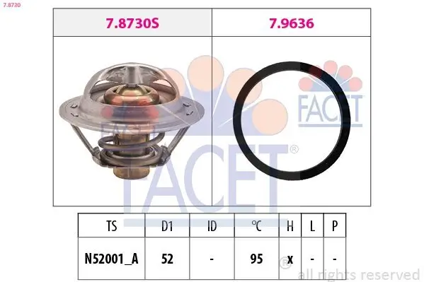 Thermostat, Kühlmittel FACET 7.8730