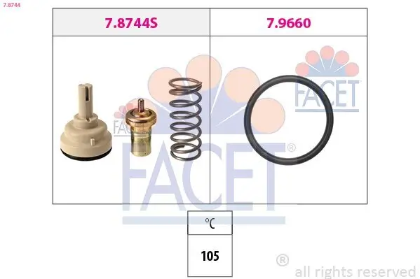 Thermostat, Kühlmittel FACET 7.8744