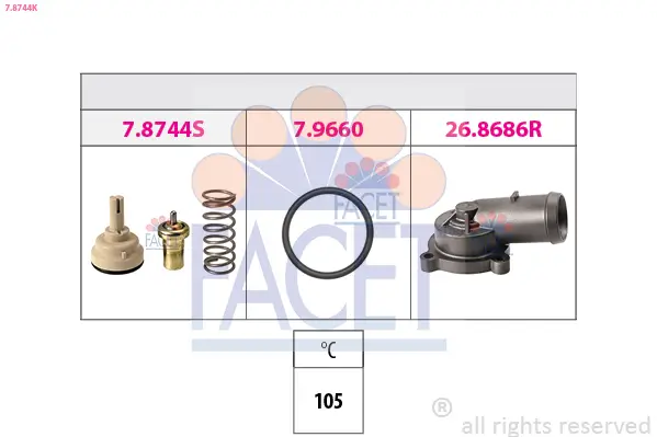 Thermostat, Kühlmittel FACET 7.8744K