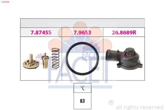 Thermostat, Kühlmittel FACET 7.8745K Bild Thermostat, Kühlmittel FACET 7.8745K