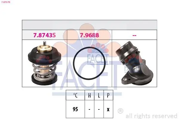 Thermostat, Kühlmittel FACET 7.8757K