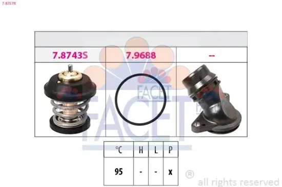 Thermostat, Kühlmittel FACET 7.8757K Bild Thermostat, Kühlmittel FACET 7.8757K