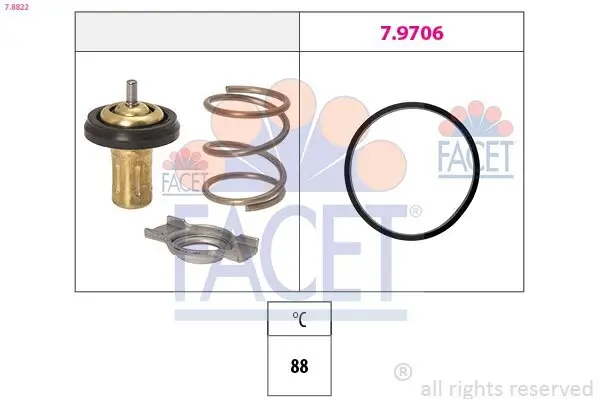 Thermostat, Kühlmittel FACET 7.8822