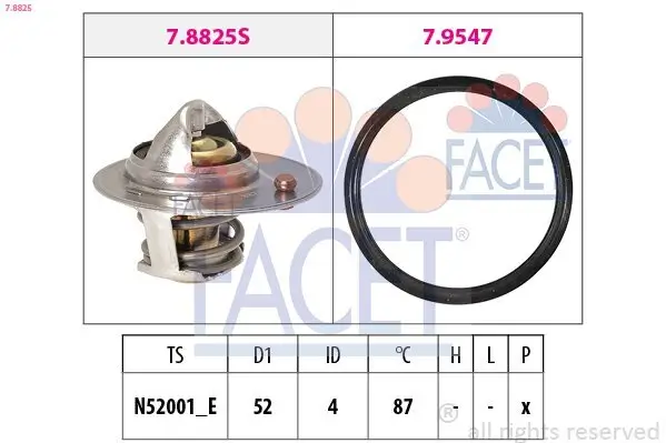 Thermostat, Kühlmittel FACET 7.8825