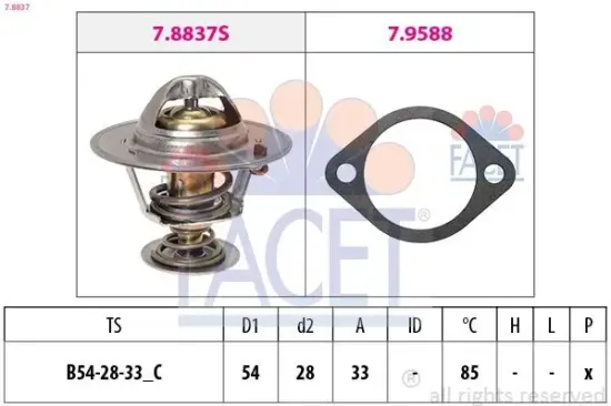 Thermostat, Kühlmittel FACET 7.8837 Bild Thermostat, Kühlmittel FACET 7.8837