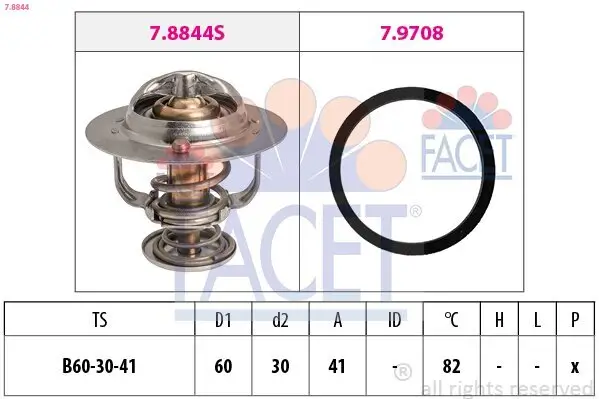 Thermostat, Kühlmittel FACET 7.8844