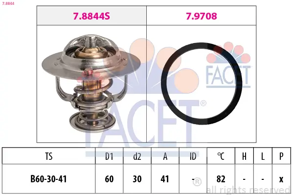 Thermostat, Kühlmittel FACET 7.8844