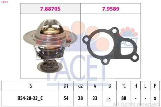 Thermostat, Kühlmittel FACET 7.8870 Bild Thermostat, Kühlmittel FACET 7.8870