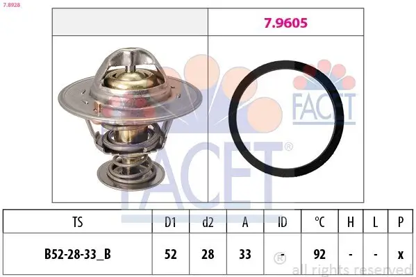 Thermostat, Kühlmittel FACET 7.8928