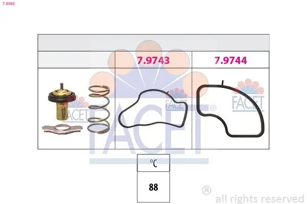 Thermostat, Kühlmittel FACET 7.8986