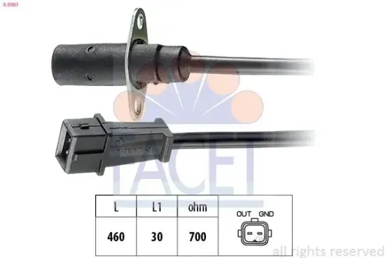 Impulsgeber, Kurbelwelle FACET 9.0001 Bild Impulsgeber, Kurbelwelle FACET 9.0001