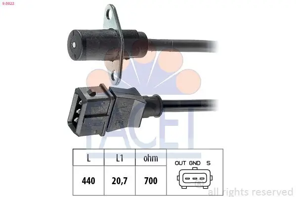 Impulsgeber, Kurbelwelle FACET 9.0022