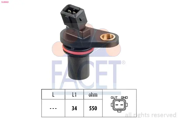 Sensor, Motordrehzahl FACET 9.0043