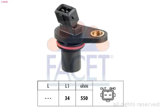 Sensor, Motordrehzahl FACET 9.0043 Bild Sensor, Motordrehzahl FACET 9.0043