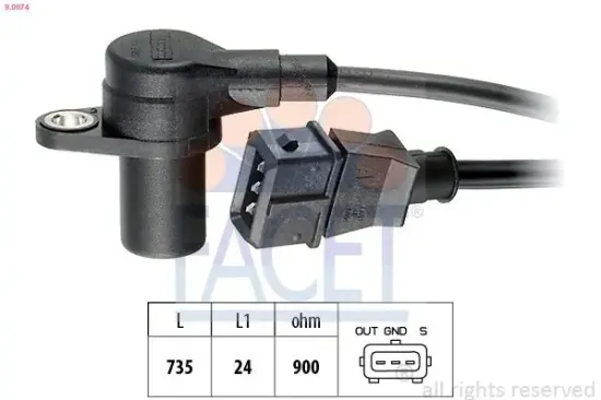 Impulsgeber, Kurbelwelle FACET 9.0074 Bild Impulsgeber, Kurbelwelle FACET 9.0074