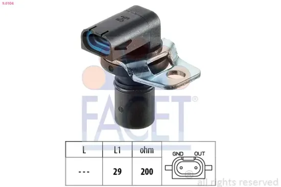 Drehzahlsensor, Automatikgetriebe FACET 9.0104 Bild Drehzahlsensor, Automatikgetriebe FACET 9.0104