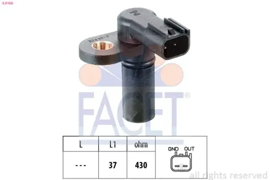 Sensor, Nockenwellenposition FACET 9.0166 Bild Sensor, Nockenwellenposition FACET 9.0166