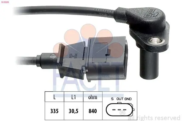 Sensor, Motordrehzahl FACET 9.0220