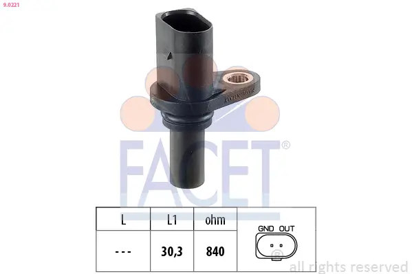 Sensor, Motordrehzahl FACET 9.0221