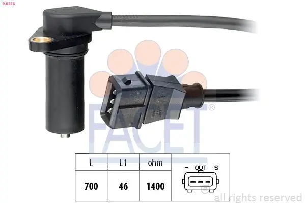 Impulsgeber, Kurbelwelle FACET 9.0224