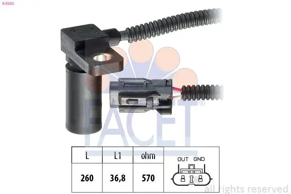 Sensor, Drehzahl FACET 9.0232