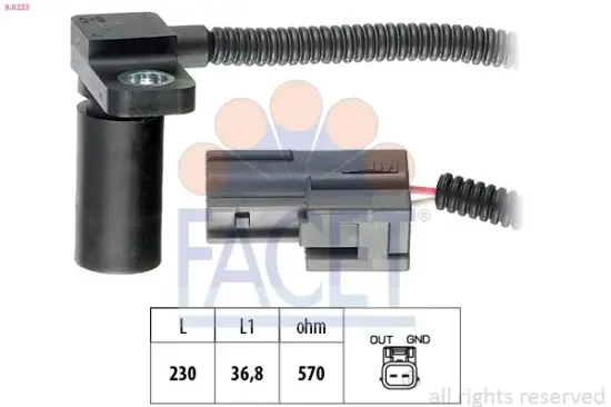 Drehzahlsensor, Automatikgetriebe FACET 9.0233 Bild Drehzahlsensor, Automatikgetriebe FACET 9.0233