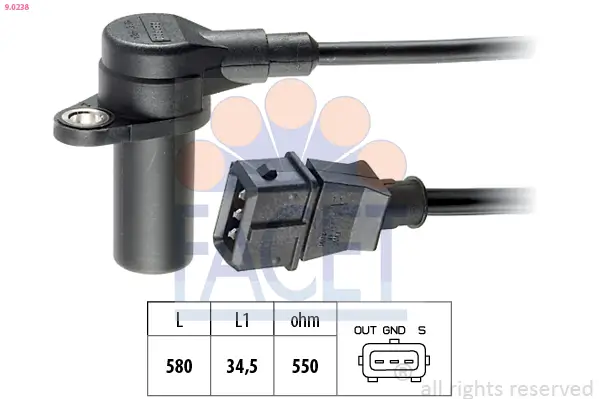 Sensor, Motordrehzahl FACET 9.0238