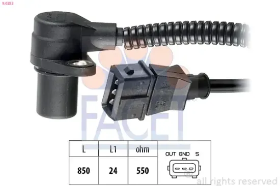 Impulsgeber, Kurbelwelle FACET 9.0252 Bild Impulsgeber, Kurbelwelle FACET 9.0252