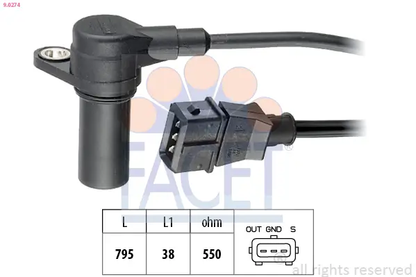 Impulsgeber, Kurbelwelle FACET 9.0274
